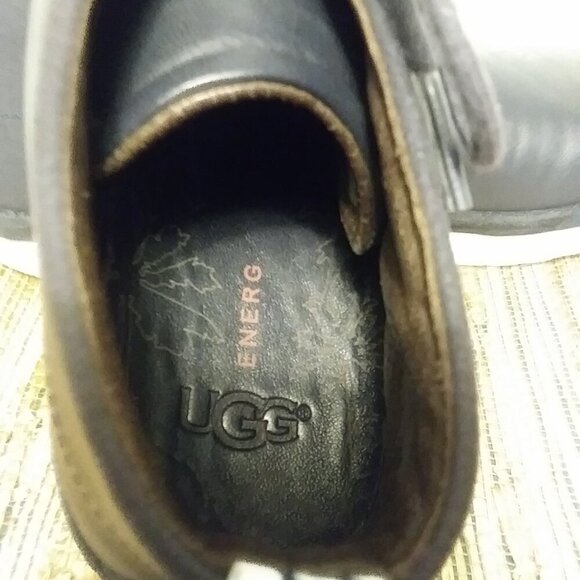 UGG Freamon Capra Chukka Boots Men’s 8.5 Black Leather Casual Comfort - Picture 8 of 13